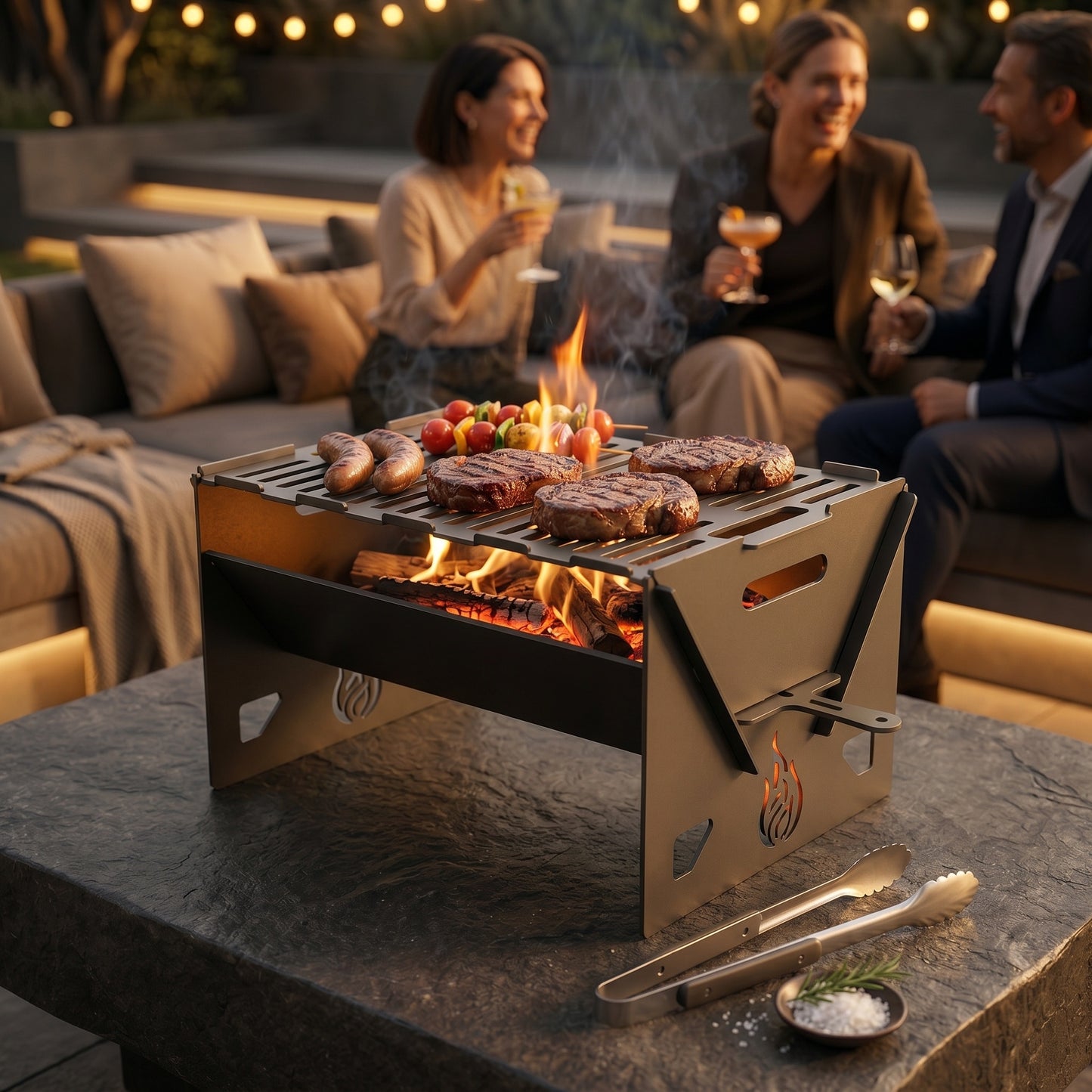 E&C Nomad Compact Portable Grill & Campfire Set